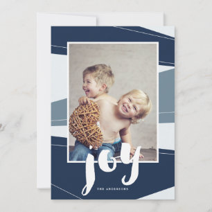 Geometric Block Blue Joy Photo Card