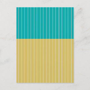 Geometric Blocks and Lines Yellow Blue Postcard