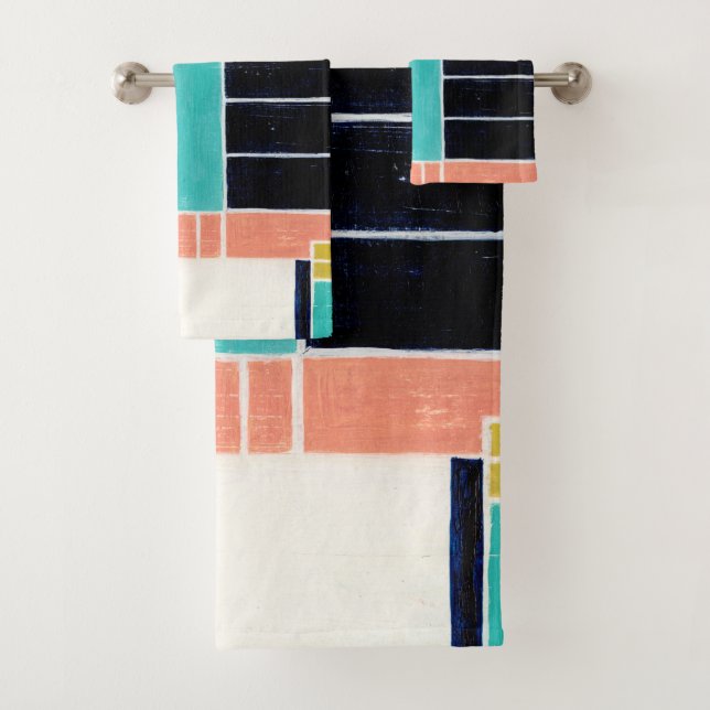 Geometric Blocks Bath Towel Set (Insitu)
