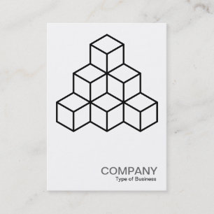 Geometric Blocks - Black Business Card