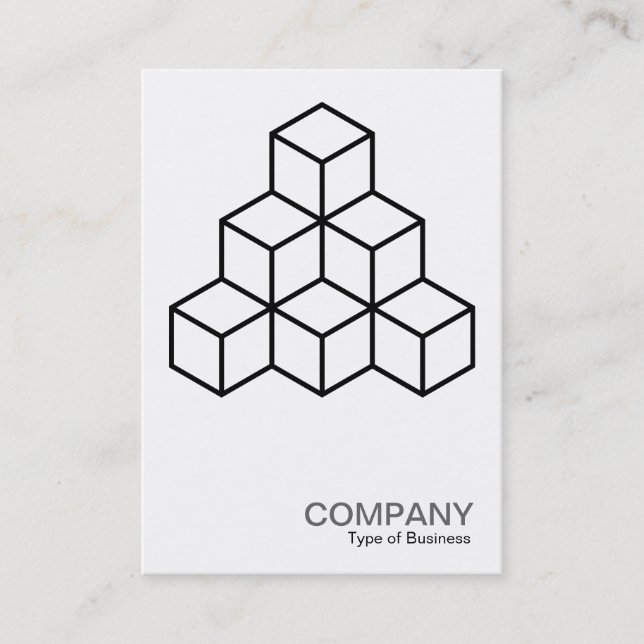 Geometric Blocks - Black Business Card (Front)