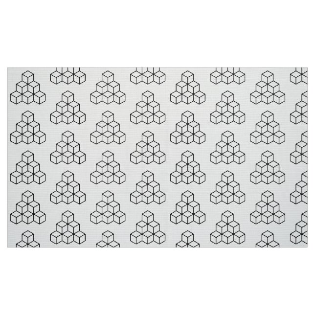 Geometric Blocks - Black Fabric (Fat Quarter)