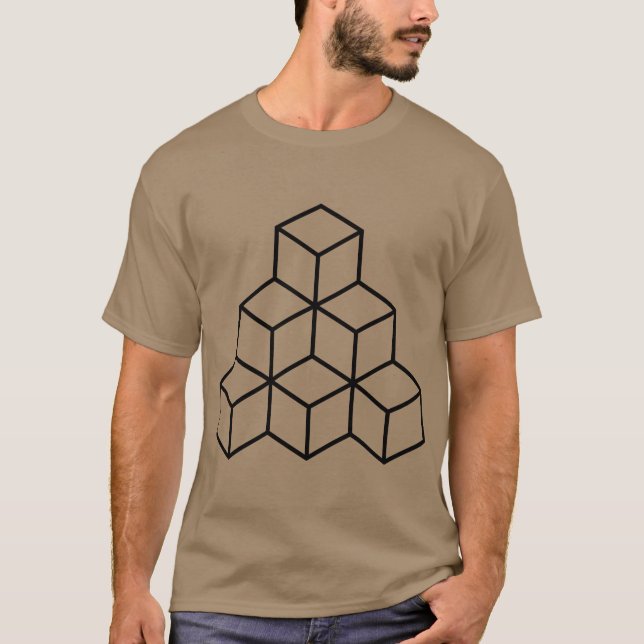 Geometric Blocks - Black T-Shirt (Front)