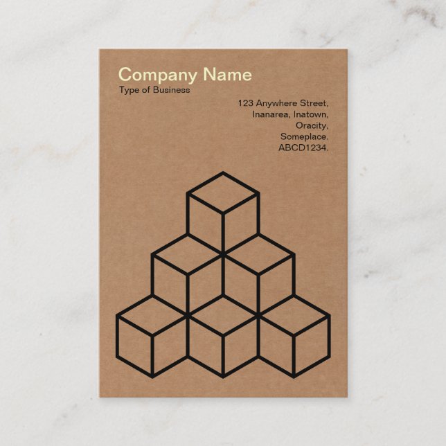 Geometric Blocks - Cardboard Business Card (Front)