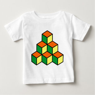 Geometric Blocks - Green Orange and Yellow Baby T-Shirt