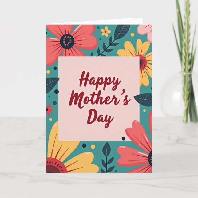 Geometric Blooms Mothers Day Card (Front)
