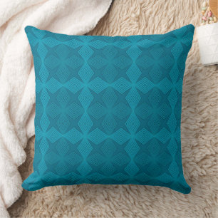 Geometric blue art deco cushion