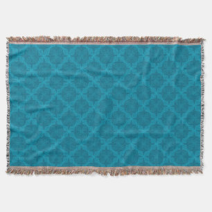 Geometric blue art deco throw blanket