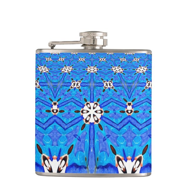 geometric blue matrix flask (Front)