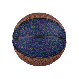 Geometric Blue Mini Basketball