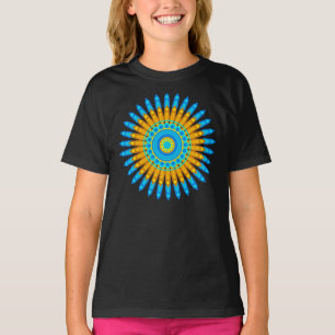 Geometric Blue Orange Mandala Design-68567 T-Shirt