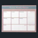 Geometric Blue & Pink Custom Weekly Planner Notepad<br><div class="desc">This stylish weekly planner has space for your daily notes, a to-do-list, a general notes section and a doodle corner. That said, the template is set up ready for you to customise any of the section headings to suit your needs (such as ie, goals, gratitude, appointments etc). If you wish,...</div>