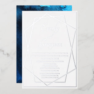 Geometric Blue & Silver Wedding