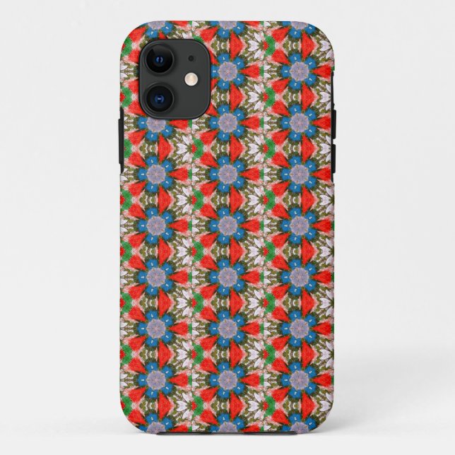 geometric blue star flower case (Back)