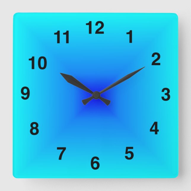 Geometric Blue Stylised Elegant New Design Square Wall Clock (Front)