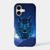 Geometric Blue Wolf