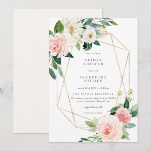 Geometric Blush Bridal Shower Invitation