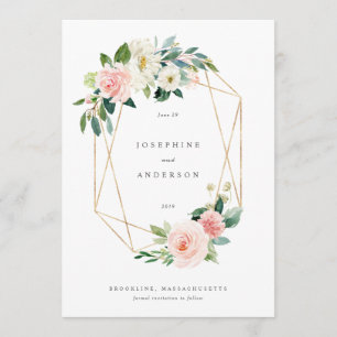 Geometric Blush Save The Date Menu