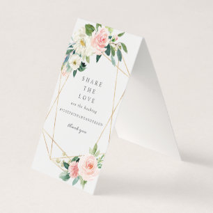 Geometric Blush Share the Love Table Sign