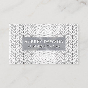Geometric Bohemian Pattern Metal Banner Business Card