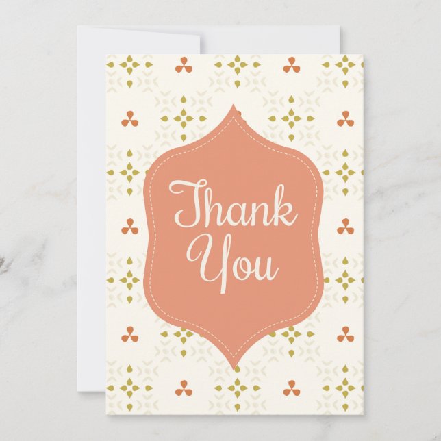 Geometric Boho Chic Thank You Invitation (Front)