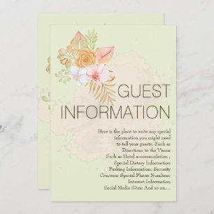 Geometric Boho Floral Special Wedding Information Invitation