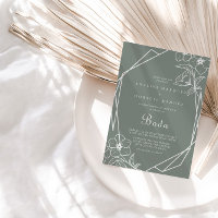 Geometric Boho Green Floral Boda Wedding 