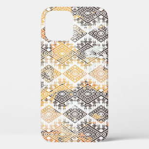 Geometric Boho Tribal: Distressed Pattern. iPhone 12 Case