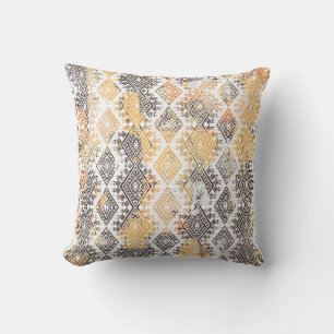 Geometric Boho Tribal: Distressed Pattern. Cushion