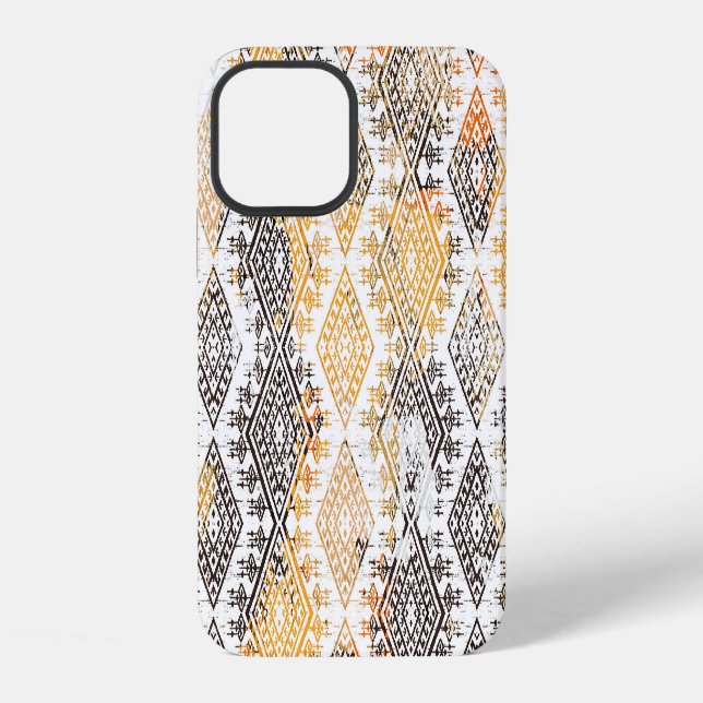 Geometric Boho Tribal: Distressed Pattern. iPhone Case (Back)