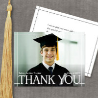 Geometric Border Graduation Full-Photo Thank You