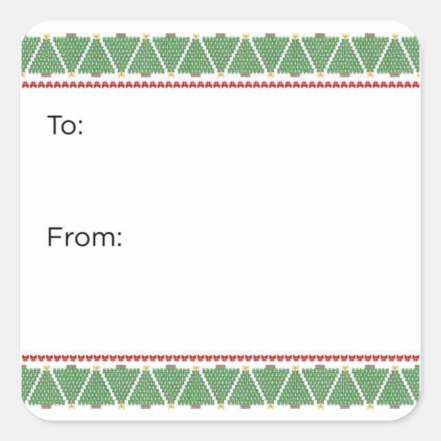 Geometric Bow Christmas Tree Sticker (Front)