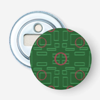 Geometric Boxes on Green Button Bottle Opener