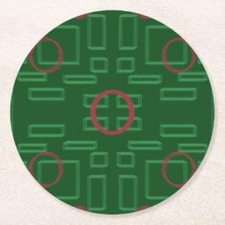 Geometric Boxes on Green Paper Coaster