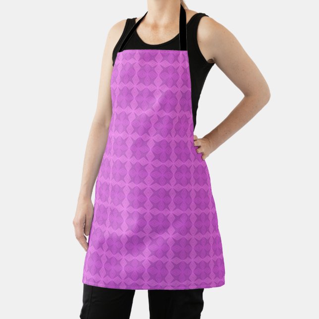 Geometric bright lilac art deco apron (Insitu)