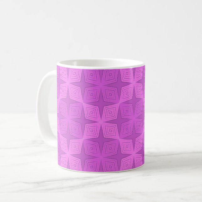 Geometric bright lilac art deco coffee mug (Front Left)