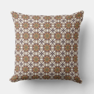 Geometric Brown Circle Wonder  Cushion