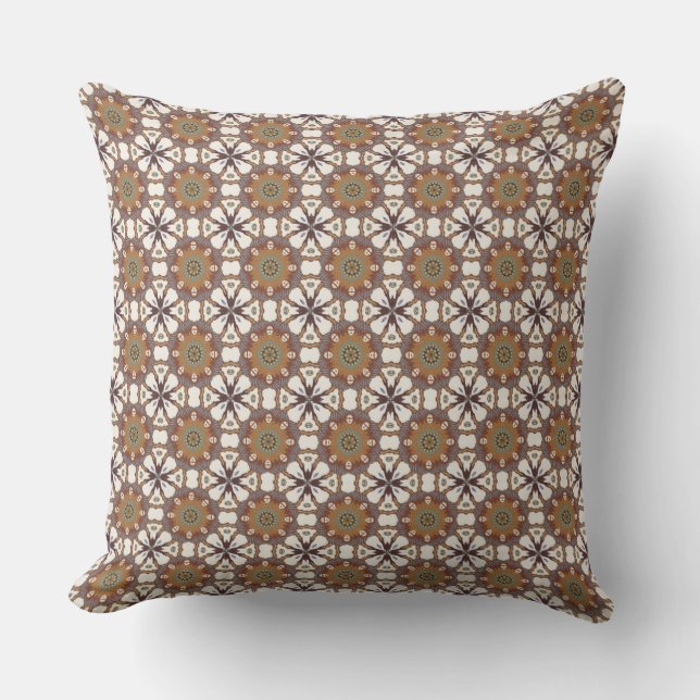 Geometric Brown Circle Wonder  Cushion (Front)