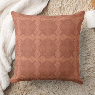Geometric brown terracotta art deco cushion