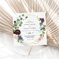 Geometric Burgundy Floral and Greenery Wedding
