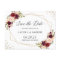 Geometric Burgundy Red Floral Save the Date
