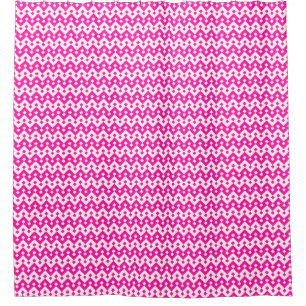 Geometric Candy Pink White Girly Pattern Shower Curtain