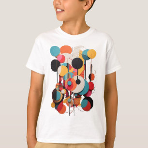 Geometric Canvas: Abstract Lines & Circles Kids T-Shirt