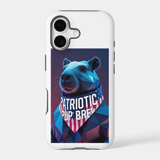 Geometric Capybara Phone Case (Back)