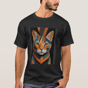 Geometric Cat Abstract Cat Art For Feline Lovers C T-Shirt