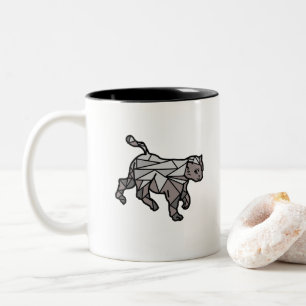 Geometric Cat in the Trend Two-Tone Coffee Mug