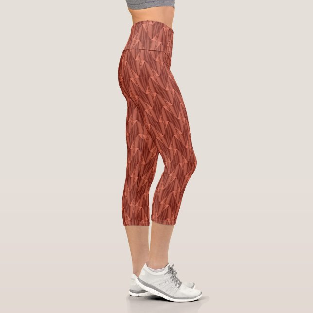 Geometric Cedar High Waisted Capri Leggings (Right)