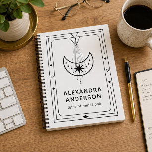Geometric Celestial Crescent Moon Appointment Planner