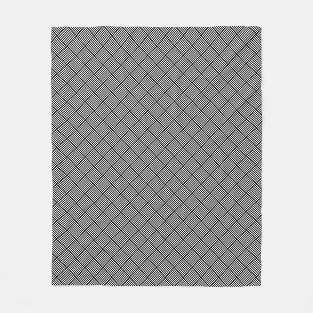 Geometric checked texture fleece blanket (Front)