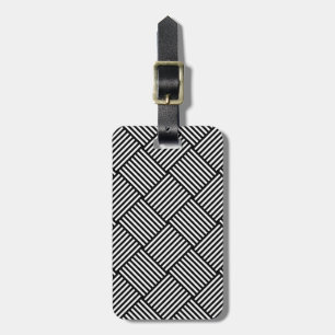 Geometric checked texture luggage tag